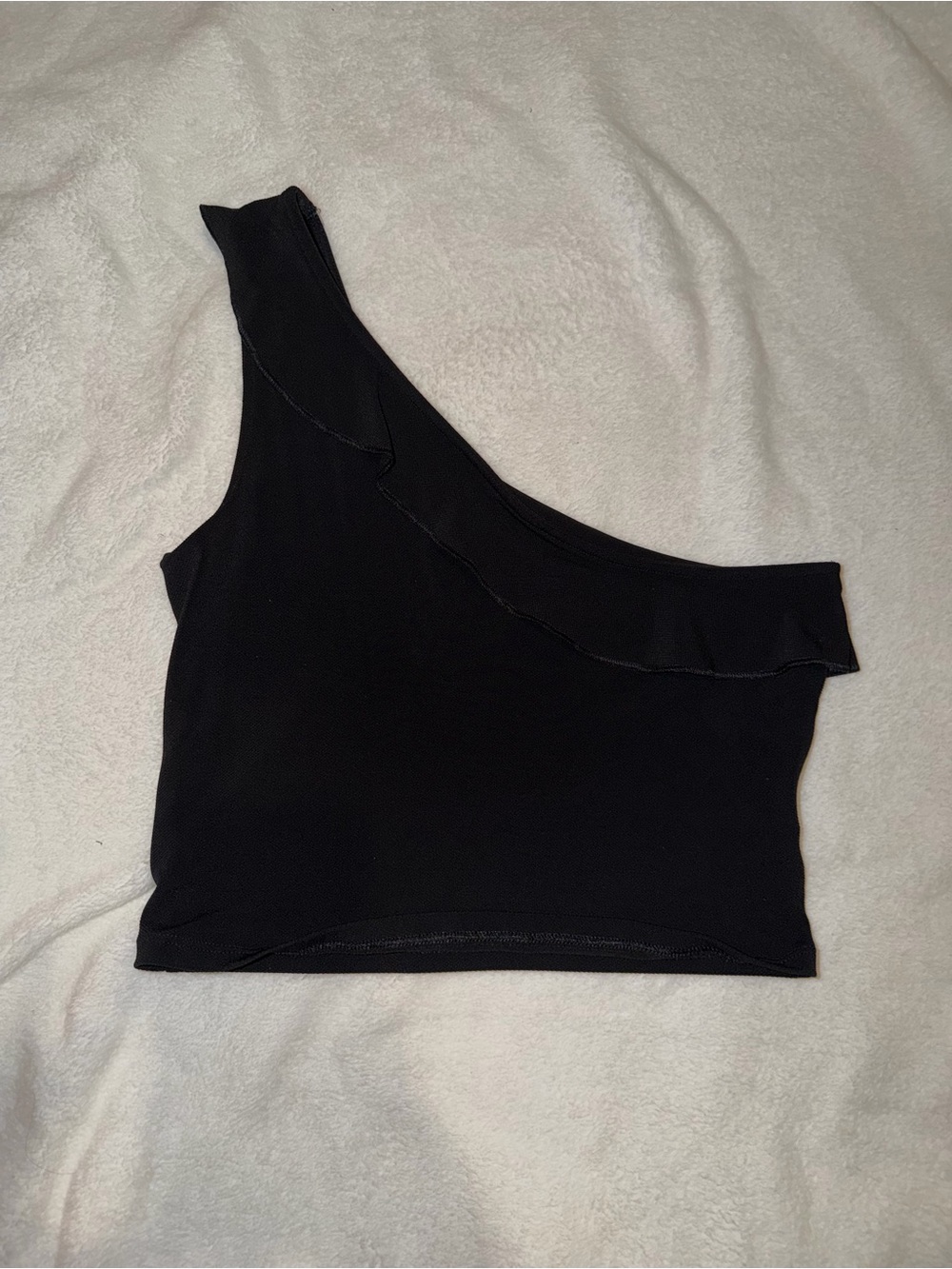 One-Shoulder Ruffle Crop Top